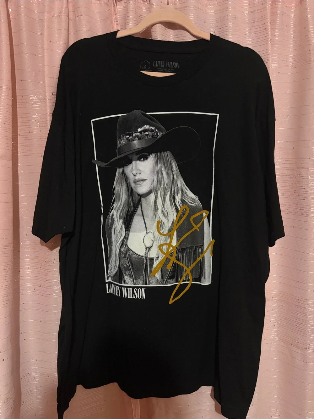 Unisex Black Graphic Short-Sleeve Tee with Gold Accent